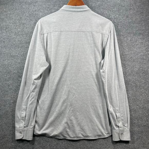 Travis Mathew Button Down OU Golf Shirt Men's Large Gray Long Sleeve Stretch - Picture 11 of 12